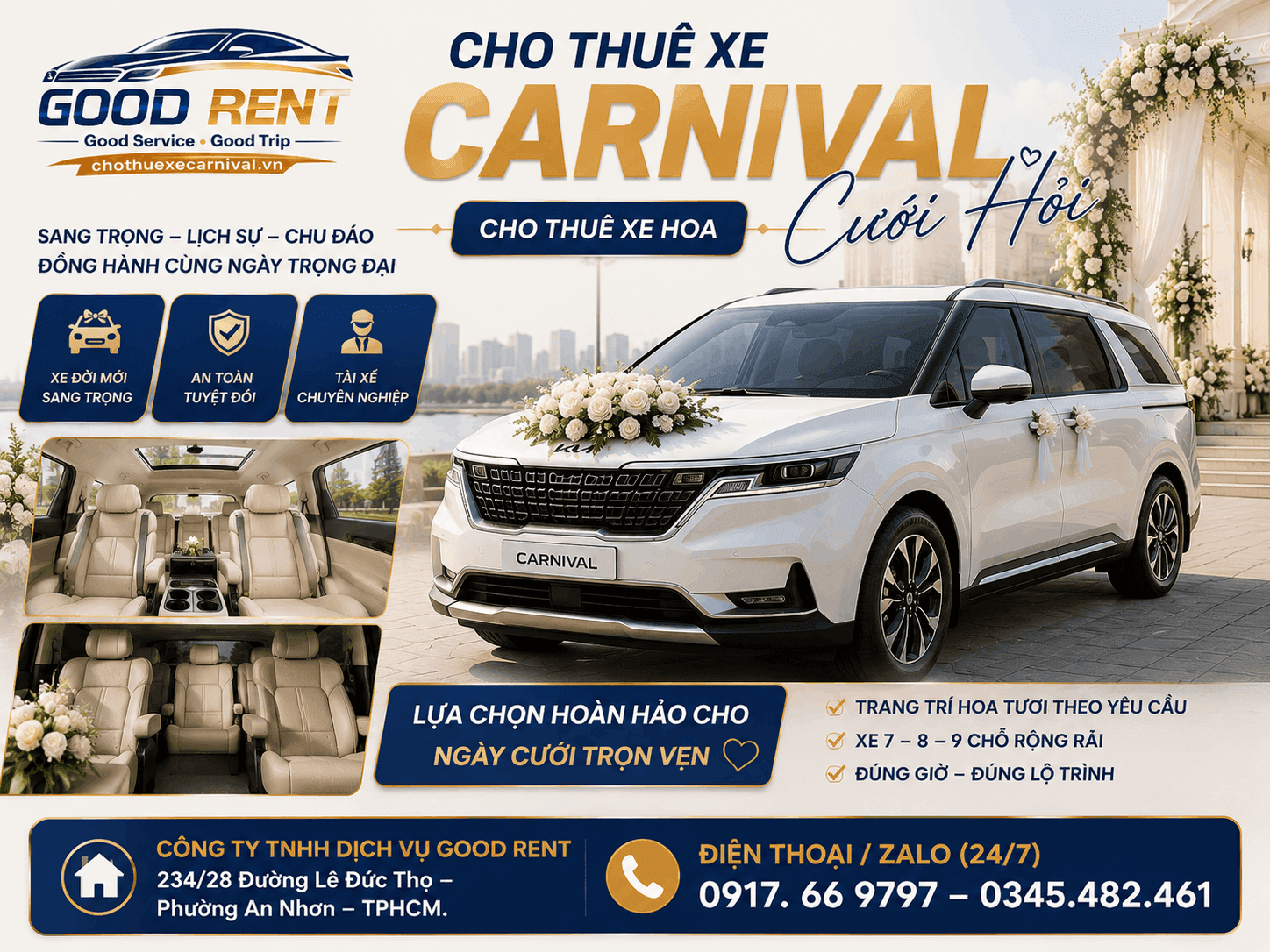 Cho thuê xe cưới sang trọng