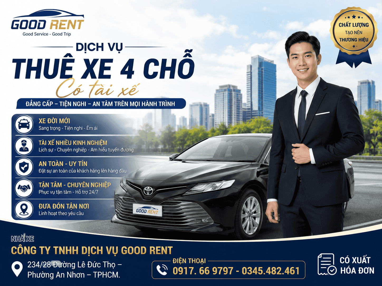 Dịch vụ cho thuê xe 4 chỗ có tài xế