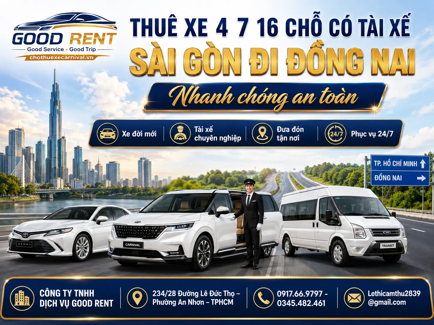 Thuê xe Sài Gòn-Đồng Nai chất lượng